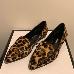 Nine West - 6.5 - Leopard Calf Hair Smoking Flats